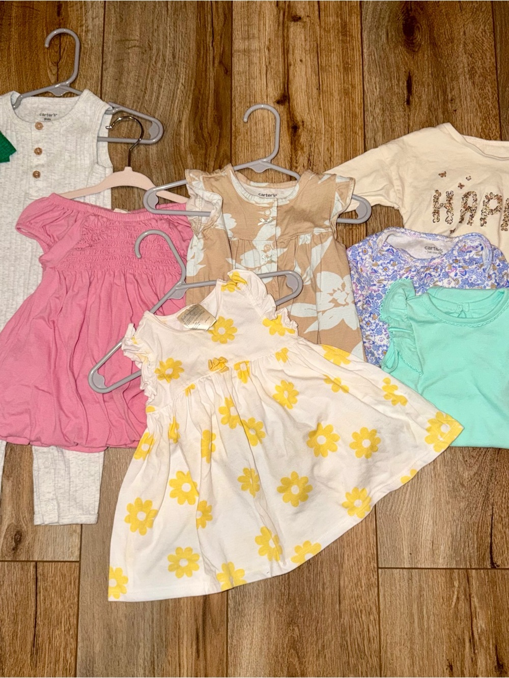 Huge Bundle 6-9/ 9 Month Spring Summer Romper Dress Bodysuit Shirts Lot 8 Pc